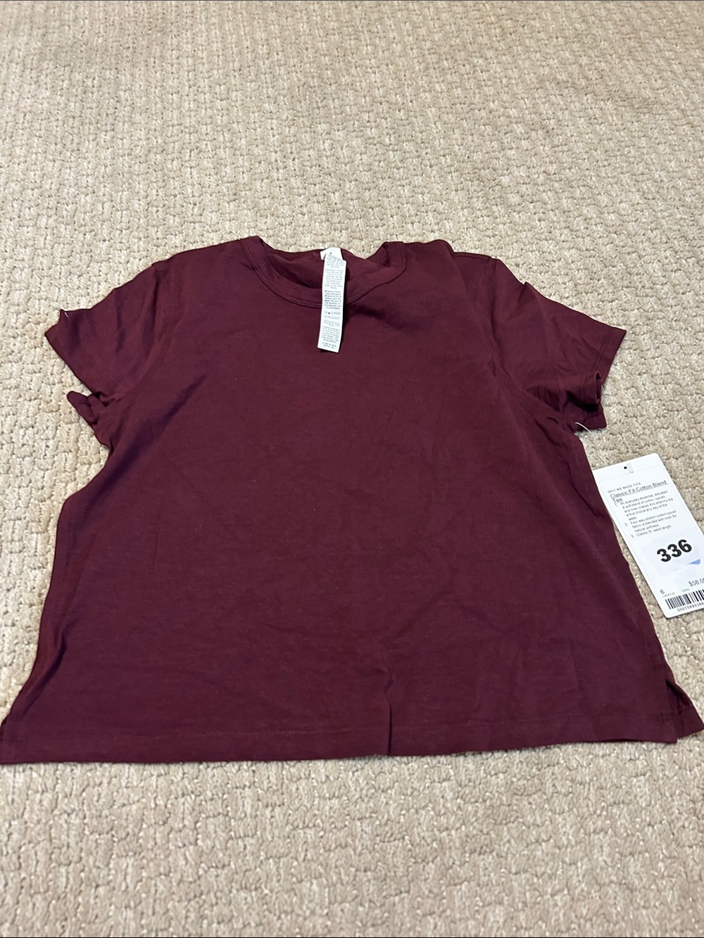 Lululemon Classic Fit Cotton Blend Shoet sleeve tee 6 nwt garn $58